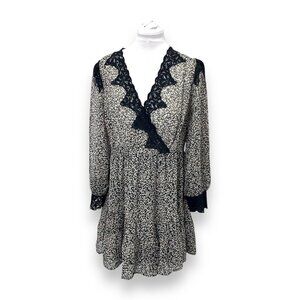 Topshop Floral Print Dress With Lace Trim US 12 Lightweight & Comfy